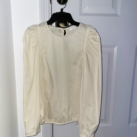 Rebecca Taylor Bone Puff Sleeve Blouse - S - Picture 2 of 3
